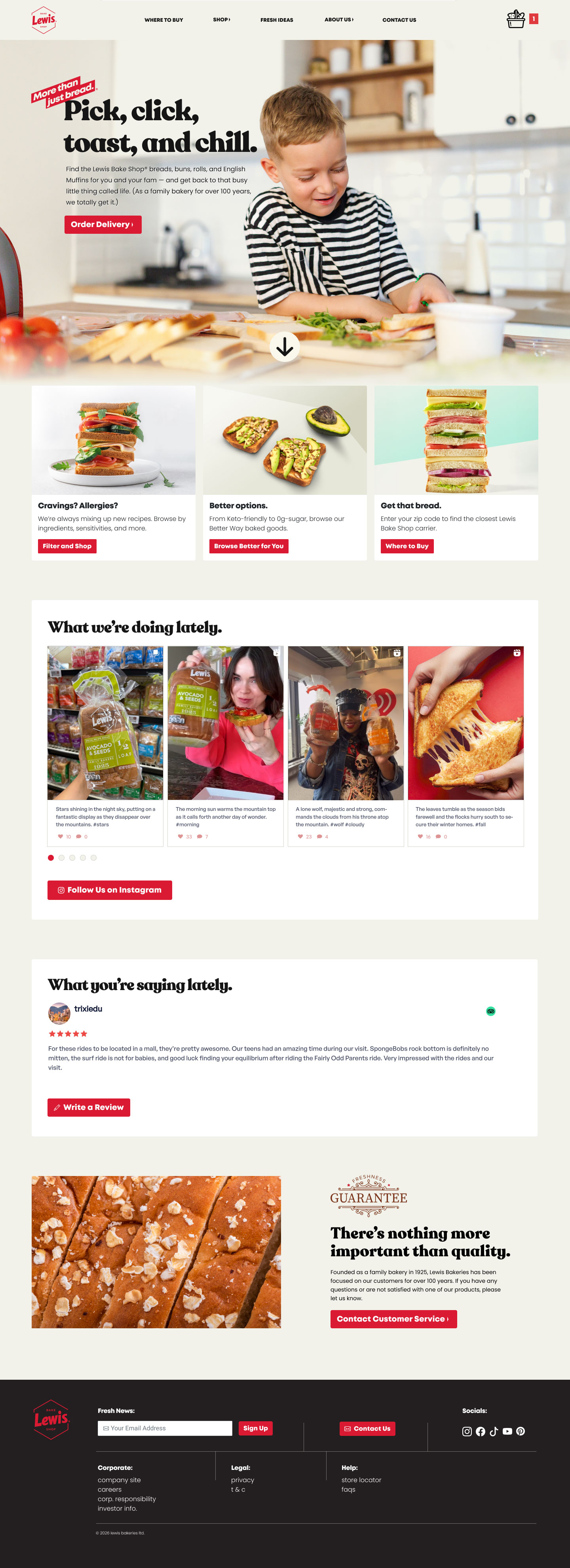 Lewis Bake Shop full redesign