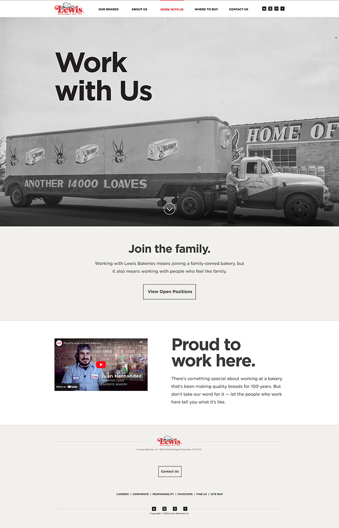 Lewis Bakeries interior page