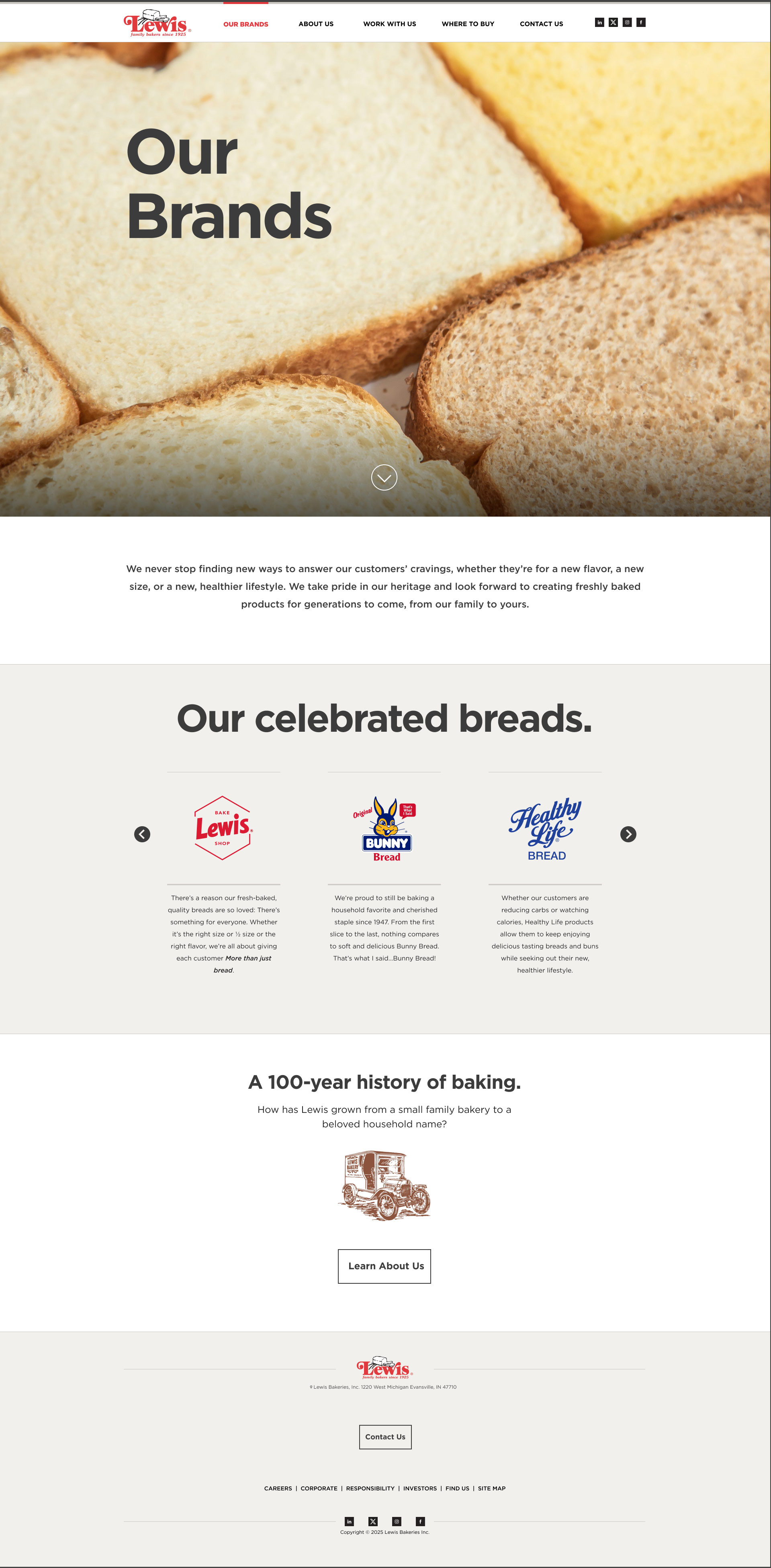 Lewis Bakeries interior page